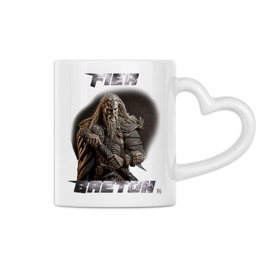 Mug coeur en Céramique Fier Breton – Le Guerrier Antique