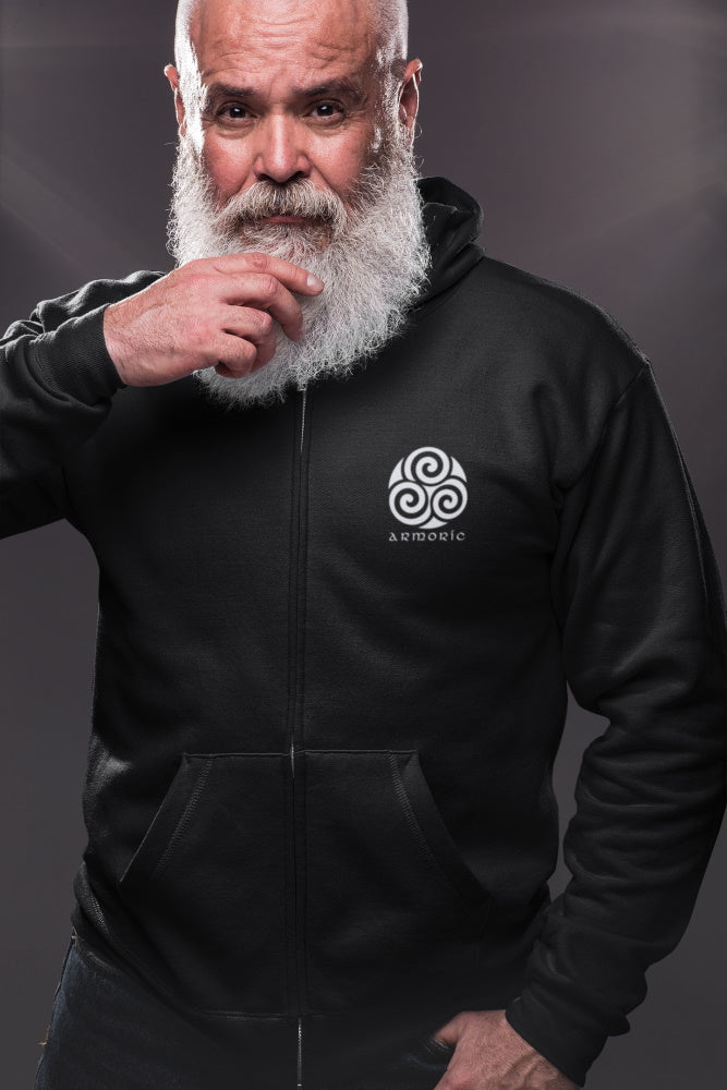 Sweat à capuche zippé Bretagne Avel mor vent et voilier